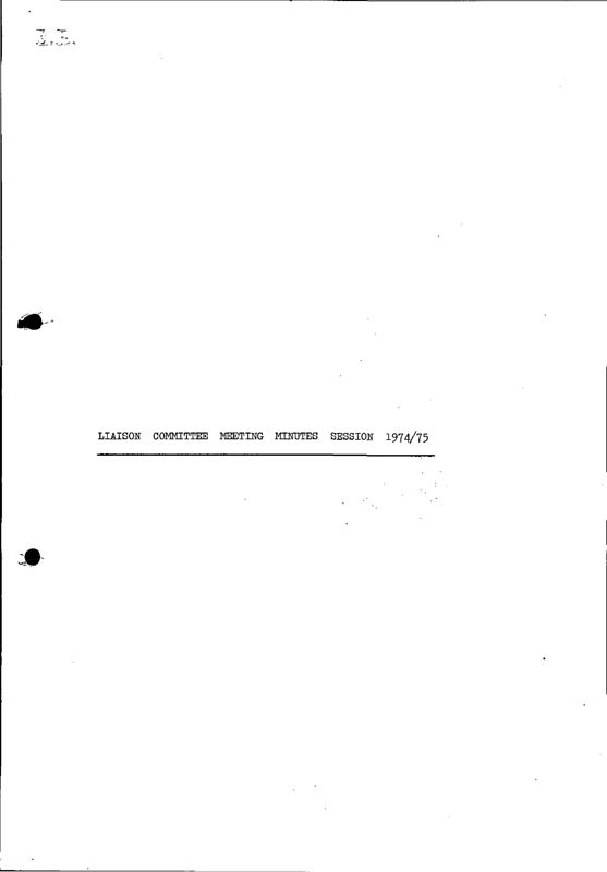 View document: Minutes for 1974/75 session.