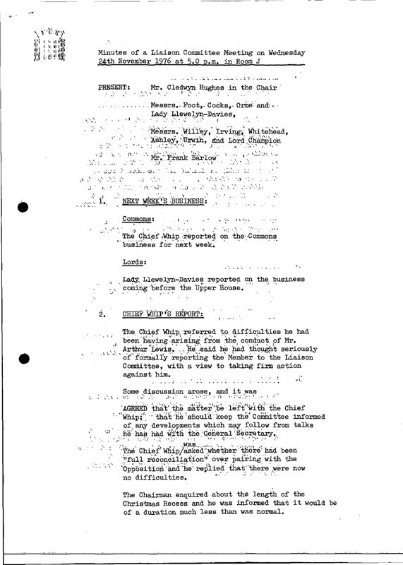View document: Minutes for 1976/77 session.