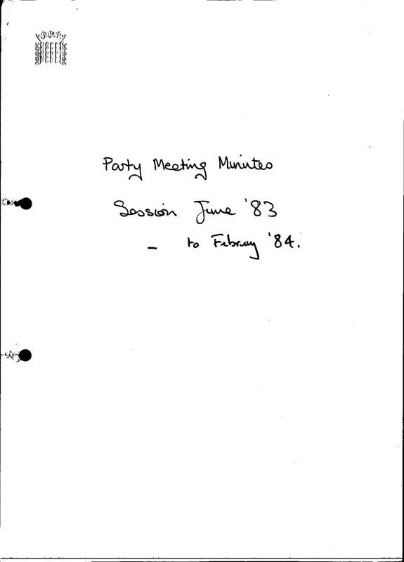 View document: Minutes for 1983/84 session.