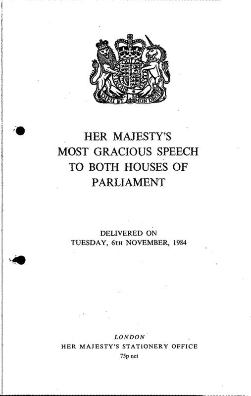 View document: Minutes for 1984/85 session.
