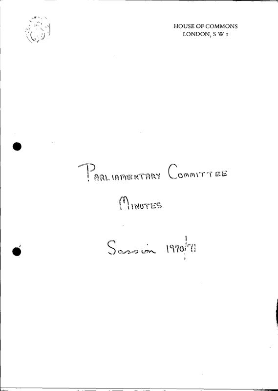 View document: Minutes for 1970/71 session.