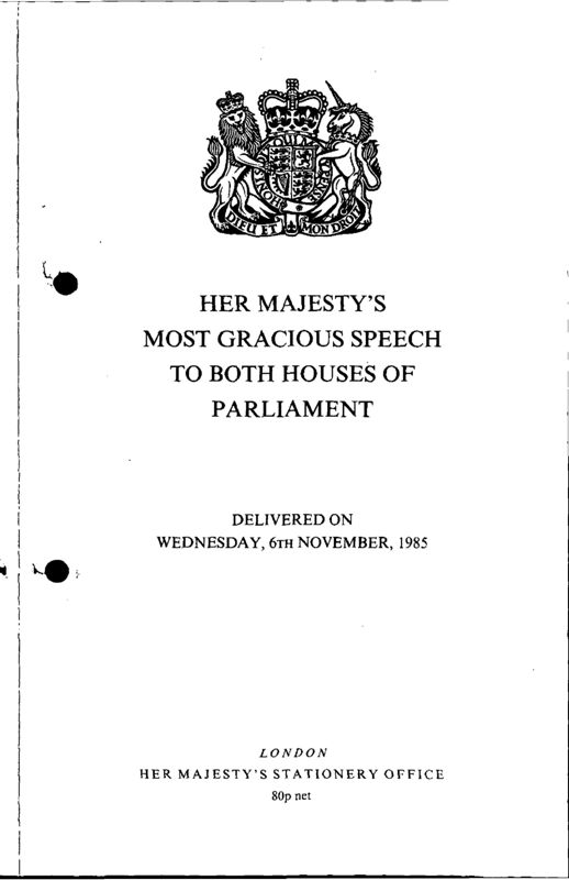View document: Minutes for 1985/86 session.