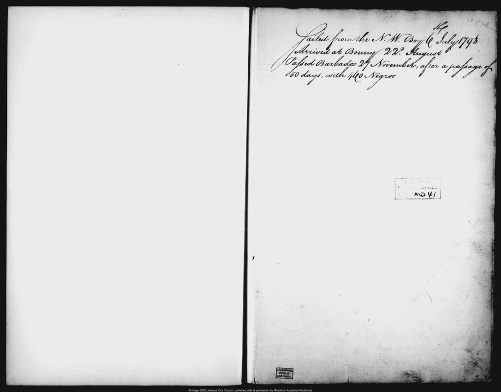 View document: Account book of the ship Lottery.