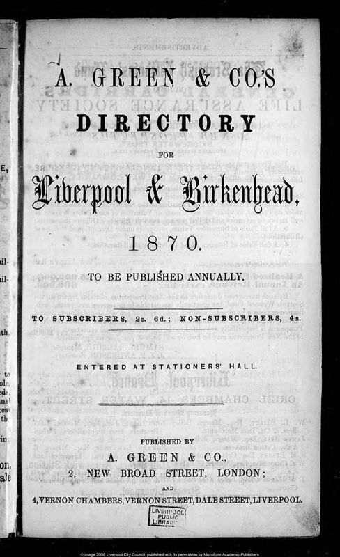 View document: A. Green & Co.'s Directory for Liverpool & Birkenhead.