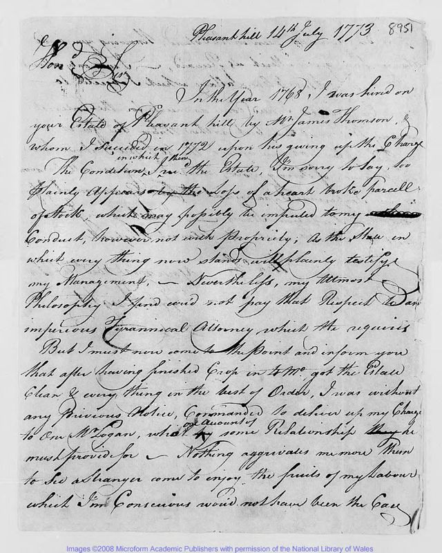 View document: Letters, 1773 July 14 to 1774 June 12.