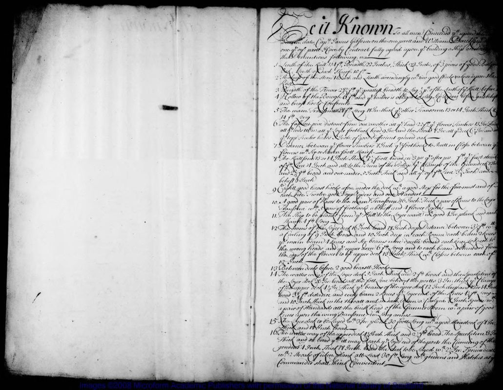 View document: List of expenses in connection with building of ships.