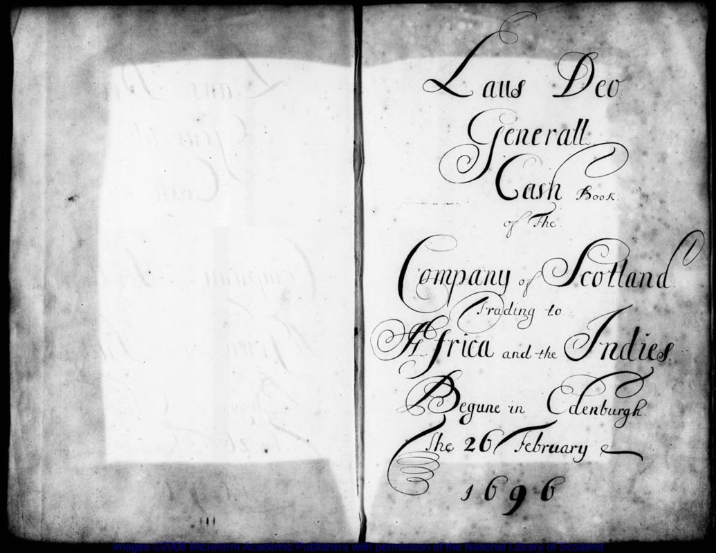 View document: General Cash book, 1696-1700.