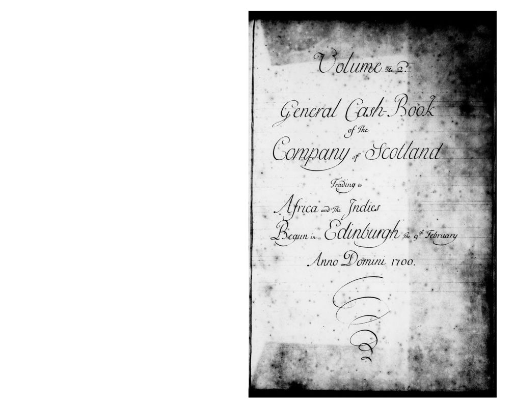 View document: General Cash book, Vol.2, 1700-1707.