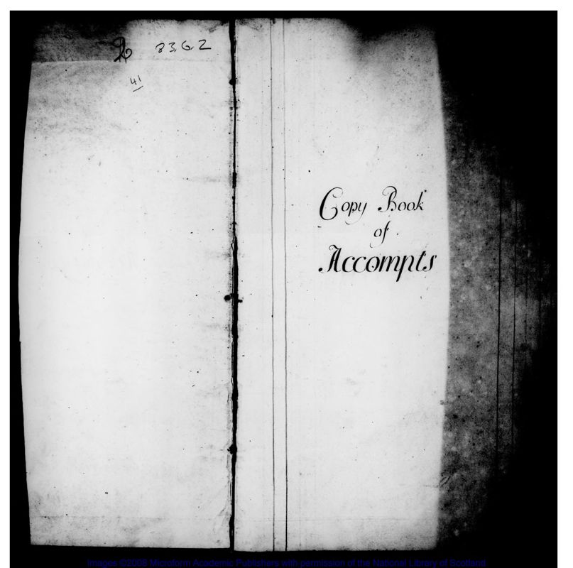 View document: Copy Book of Accompts, 1696-1698.