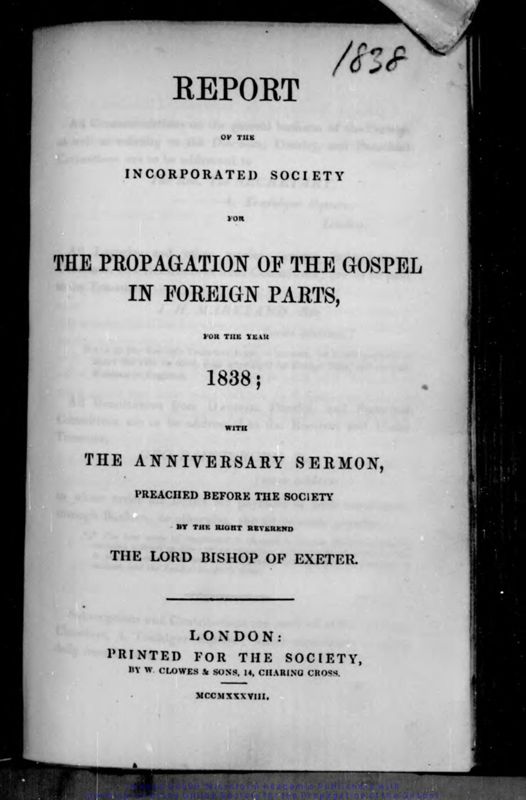 View document: Report [...] for the year 1838; with the Anniversary Sermon.