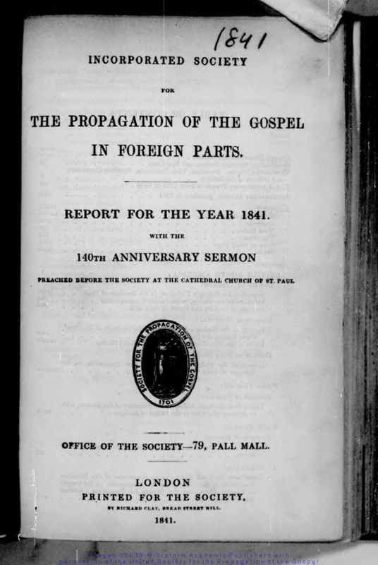 View document: Report [...] for the year 1841 with the 140th Anniversary Sermon.