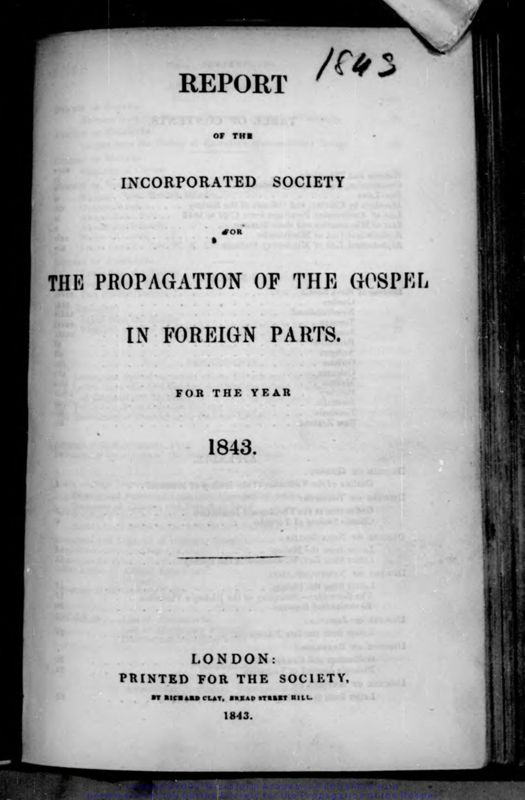 View document: Report [...] for the year 1843.