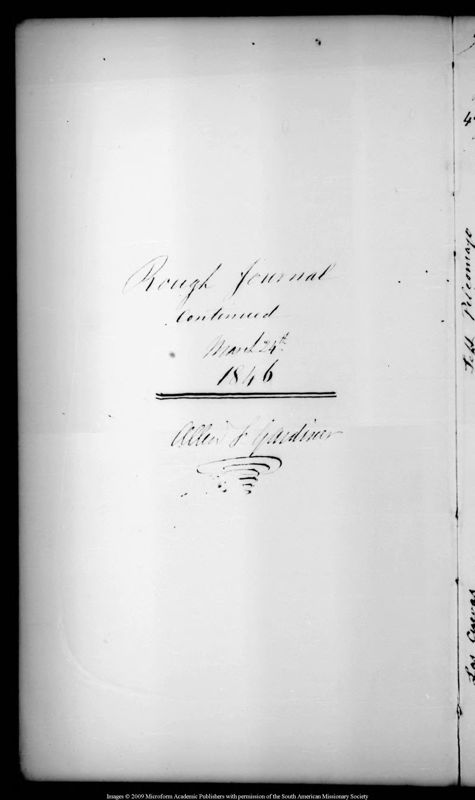 View document: Rough journal of A.F. Gardiner, 1846-1847.