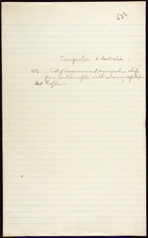 View document: List of Government emigration ships.