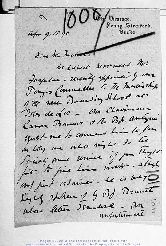 View document: Original letters received, 1890-1893.