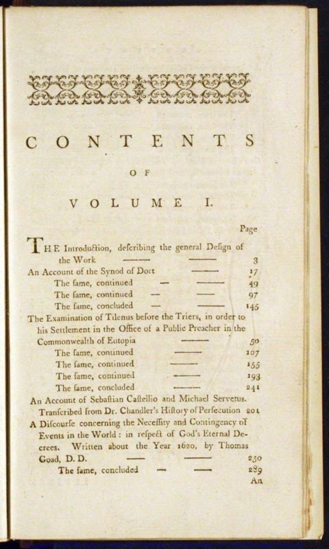 View document: Arminian magazine : contents.
