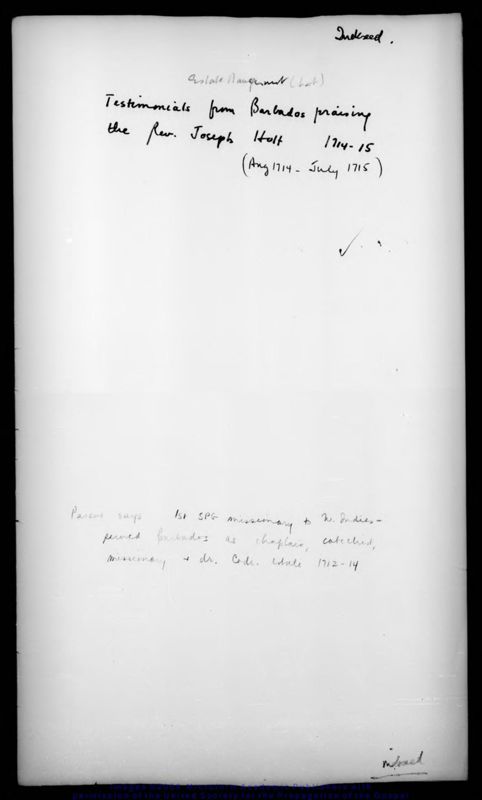 View document: Catechists and chaplains, 1714-1848.