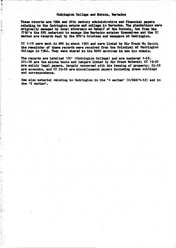 View document: Codrington estates listing.