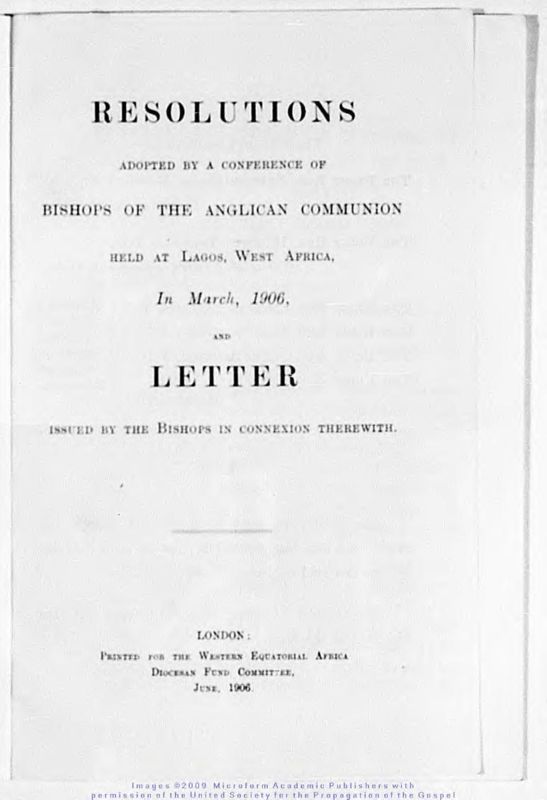 View document: Resolutions adopted by a conference of bishops, 1906.
