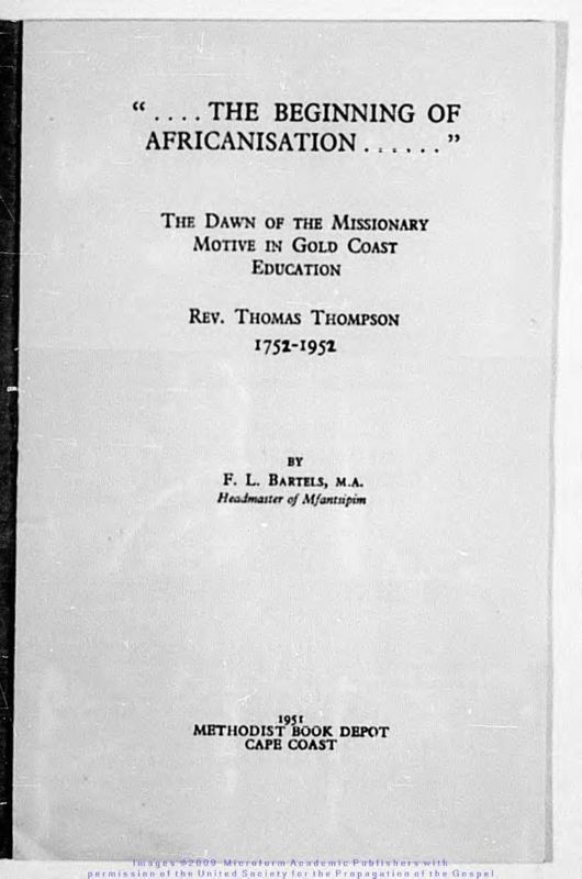 View document: The beginning of Africanisation.