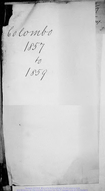 View document: Original letters received, 1857-1859.