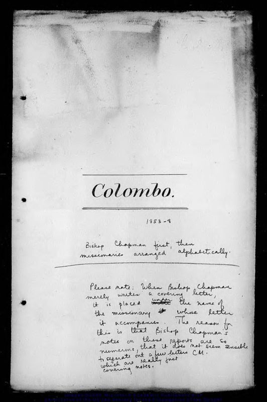 View document: Colombo, 1853-1858.