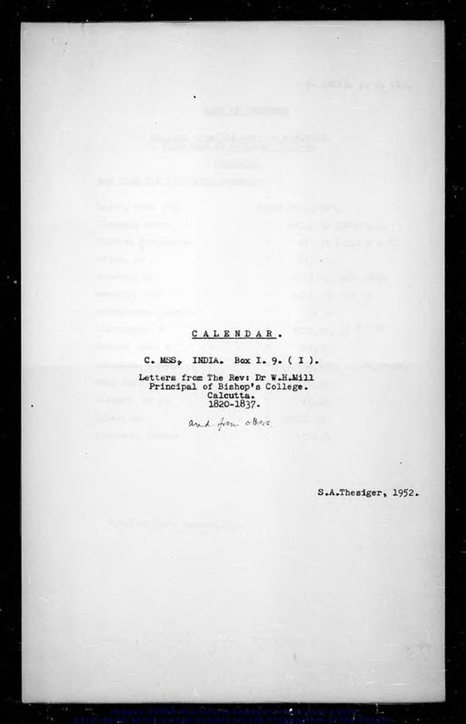 View document: Letters from the Principal of Bishop's College.