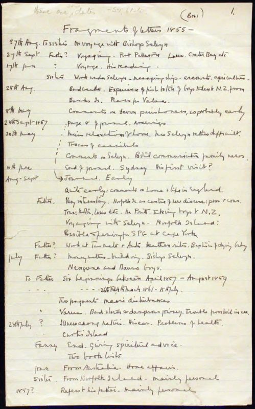View document: Patteson's correspondence, c.1844-1855.