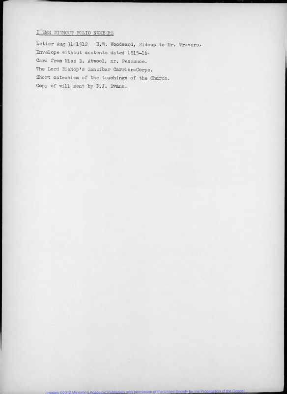 View document: Zanzibar - Miscellaneous Letters and J. P. Fixsen Correspondence part 1.