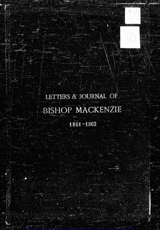 View document: The letters, journals of and material relating to Bishop Mackenzie c.1861-62.