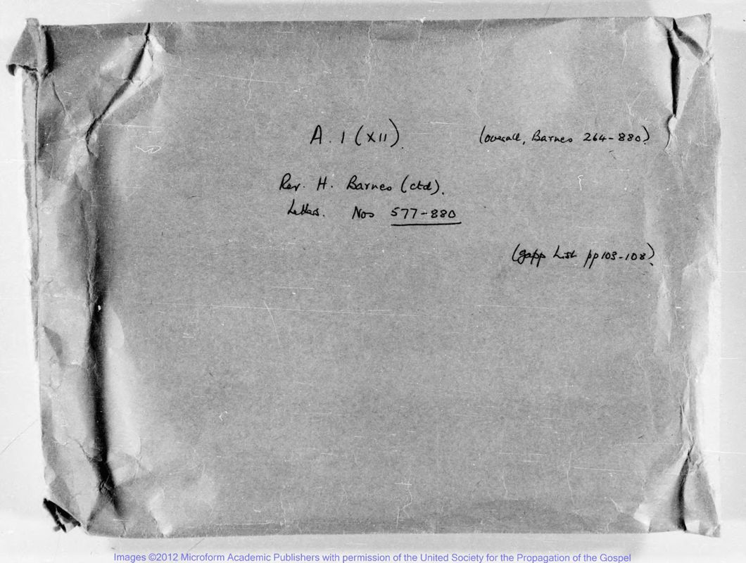 View document: Letters from Rev. H. Barnes in Nyasaland 1911-1914.