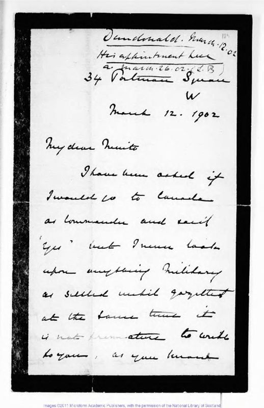 View document: Records concerning and Letters from the 12th Earl of Dundonald, to the 4th Earl 1902-4.