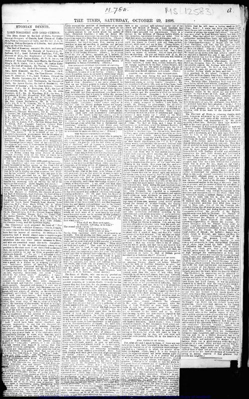 View document: Scrap book of press cuttings regarding the 4th Earl's Governorship-General, 1898-1905.