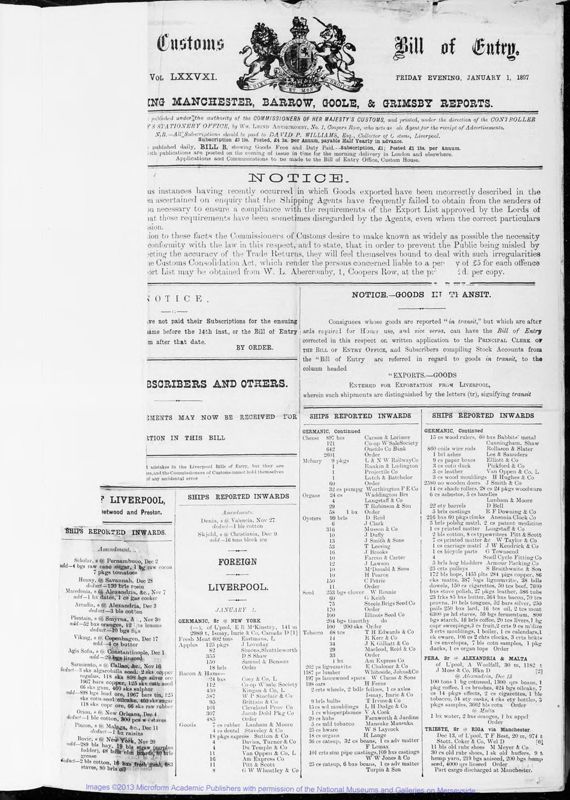 View document: Bills of Entry for the year 1897.