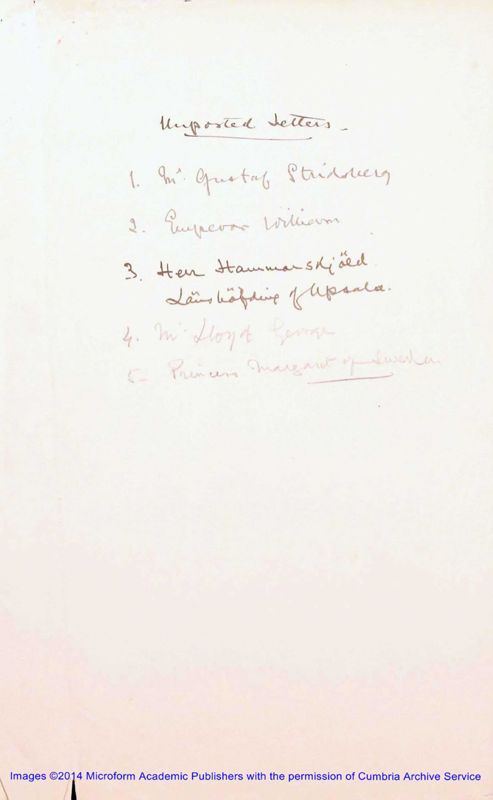 View document: Draft unposted letters of Esme's to, among others, Kaiser Wilhelm II.