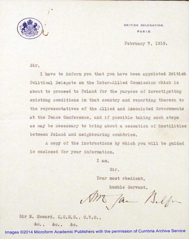View document: Correspondence and Memoranda Relating to Versailles Peace Conference.