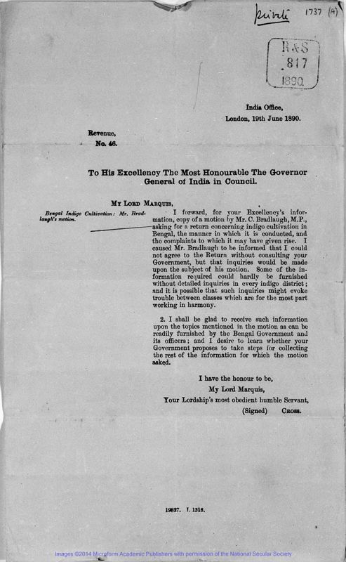 View document: Printed Publications relating to India, 1890-1891.