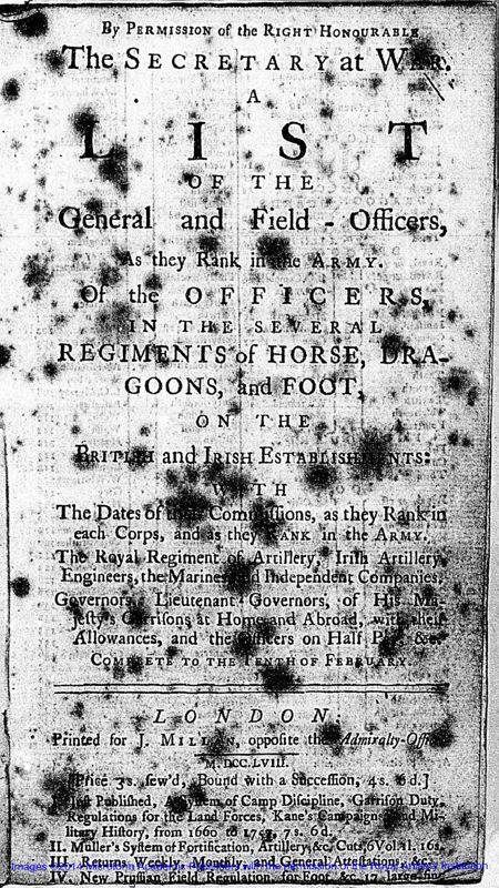 View document: The Army List of 1758.