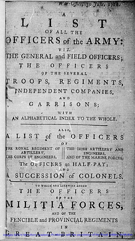 View document: The Army List of 1780.