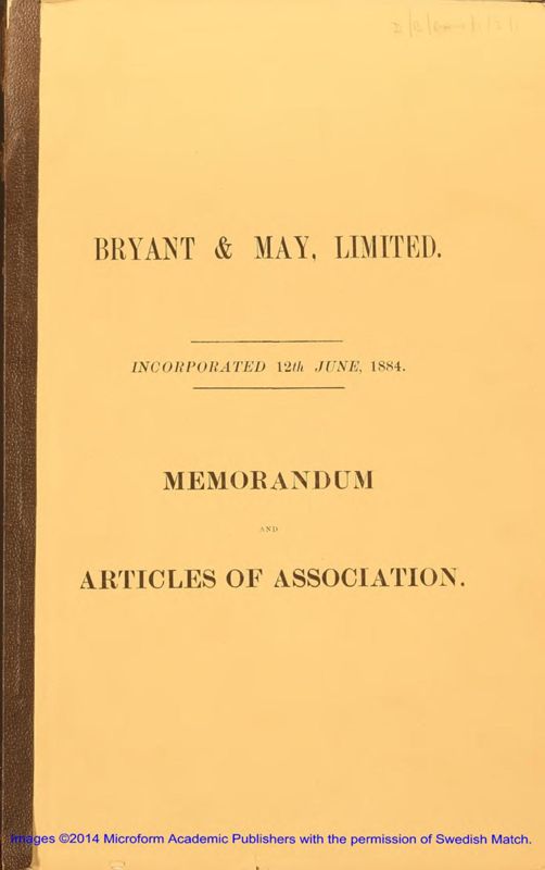 View document: Articles of Association.