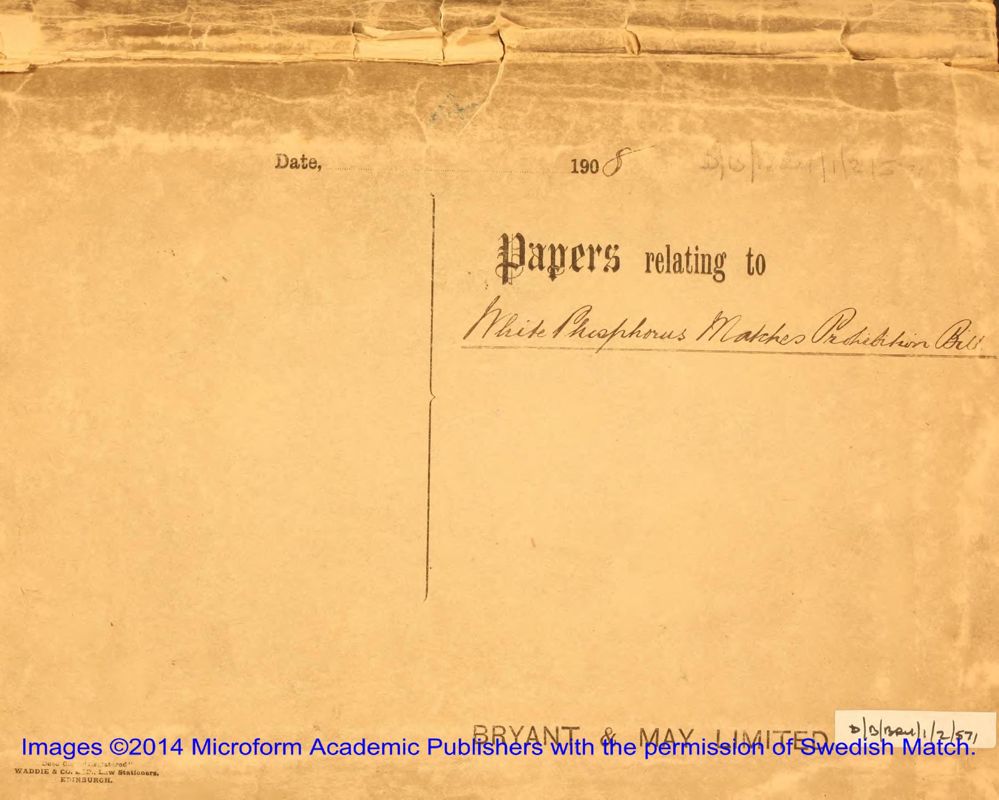 View document: Papers relating to the prohibition of white phosphorous.