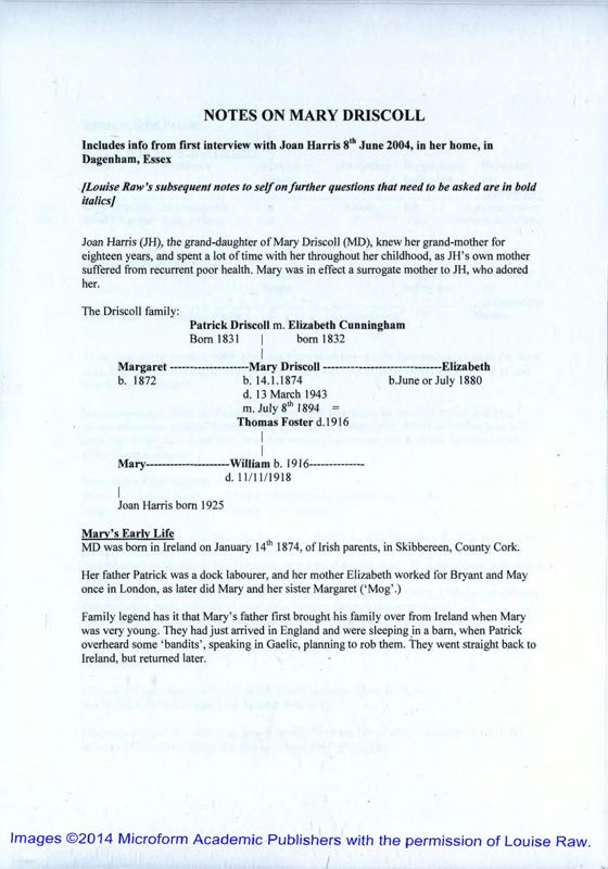 View document: Interview notes.