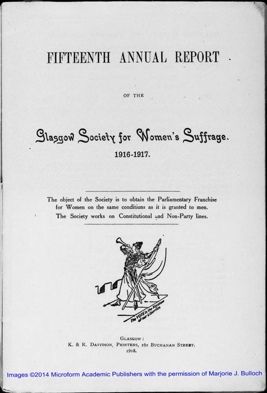View document: 15th - 22nd Annual Report, Glasgow Society for Women's Suffrage, 1916 - 1924.