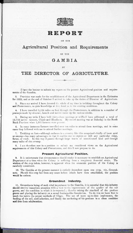 View document: Agriculture 1923 - 1952.