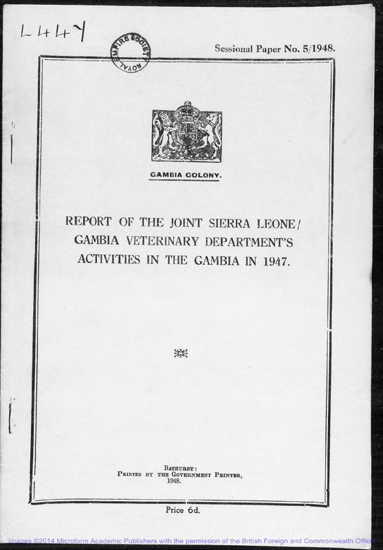 View document: Veterinary 1947-1954/5.