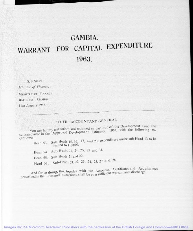 View document: Development Fund 1963-1966.