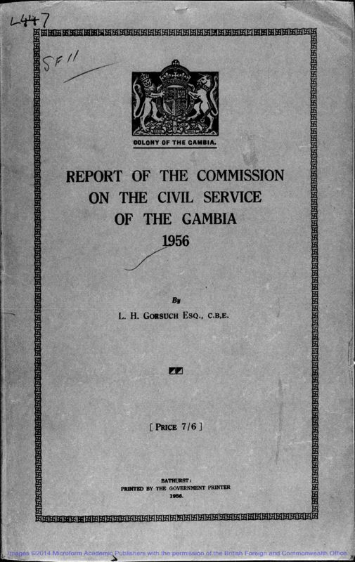 View document: Report on the Civil Service.