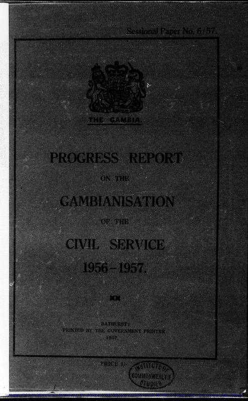 View document: Progress report on Gambianisation 1956-1966.