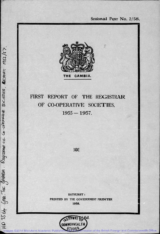 View document: Registrar of Co-operative Societies 1955-1964.