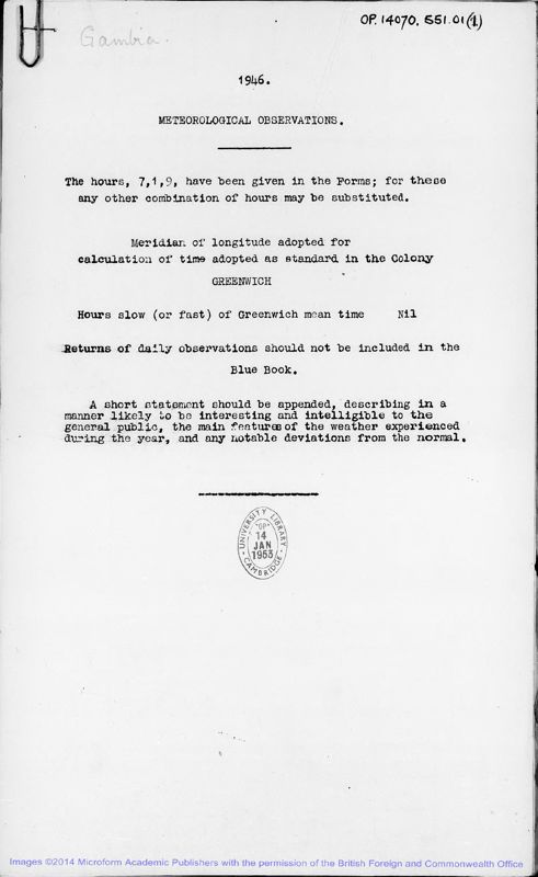 View document: Meteorological Reports 1946-1955.